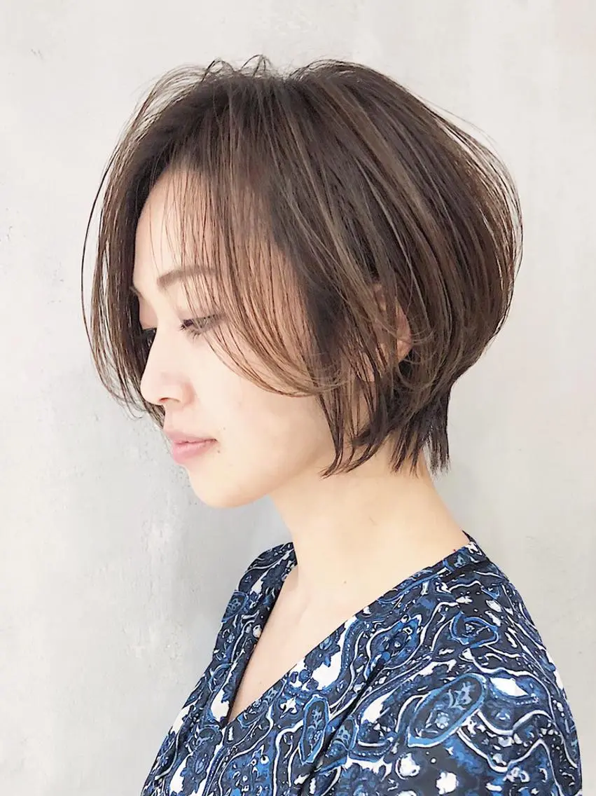 ショート カラー パーマ ヘアアレンジ ハイライトカラー くびれヘア ハイライト ショートヘア ITbyALBUM 中野店のヘアスタイル