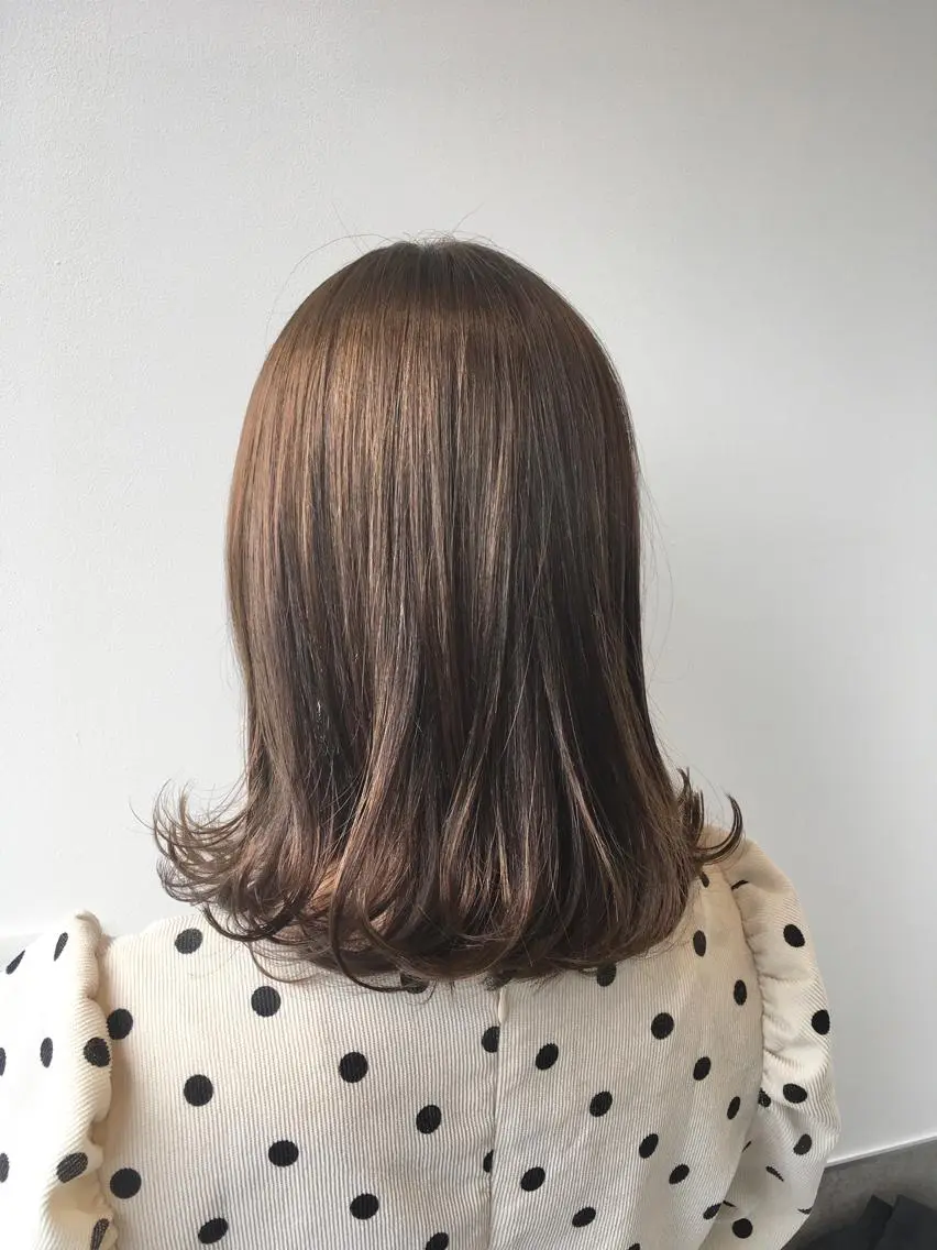 ミディアム カラー グレージュ ヘアカラー トリートメント ヘアセット yoshi ☆のヘアスタイル