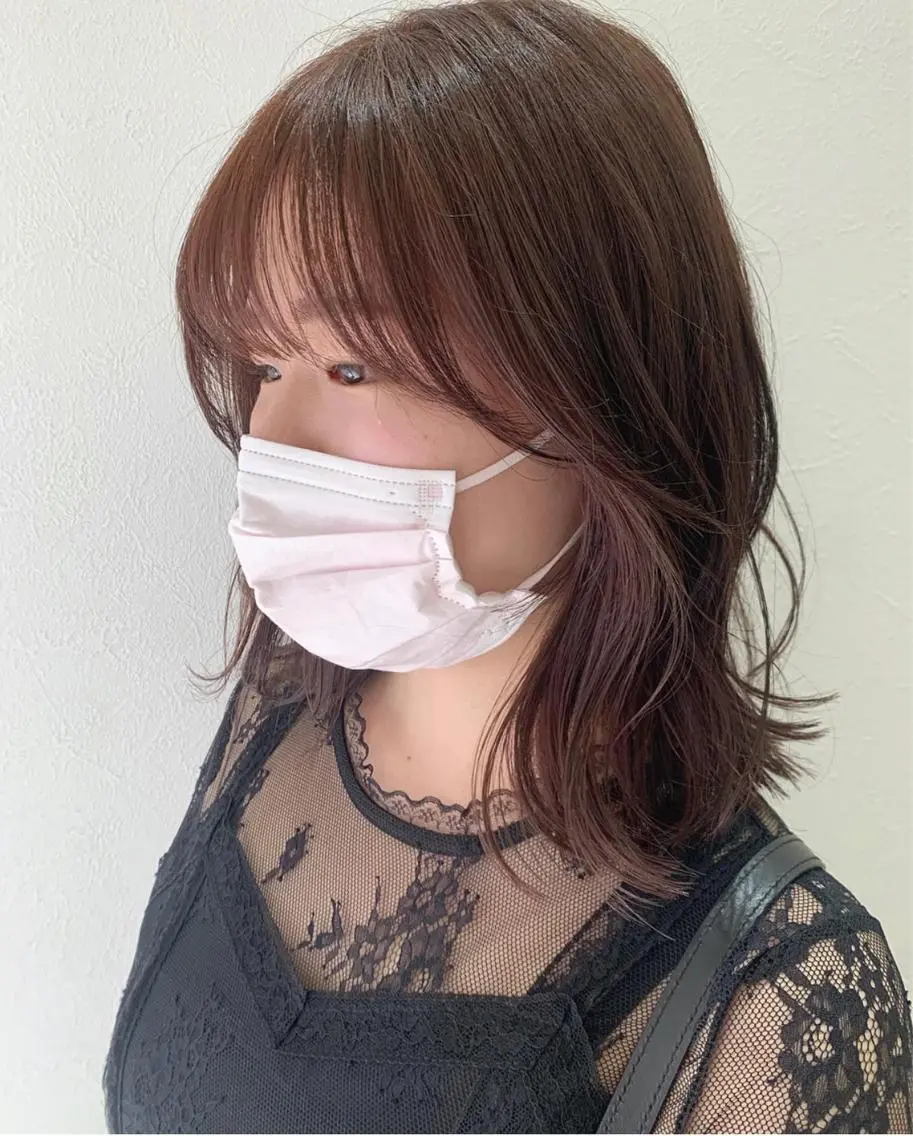 ミディアム カラー ラベンダーカラー ピンクカラー ピンクラベンダー hubhair レイヤー/透明感のヘアスタイル