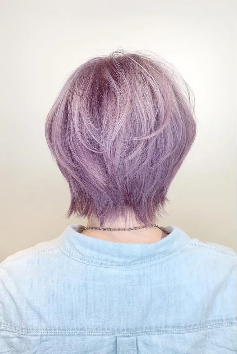 ミディアム カラー ヘアアレンジ ブリーチ シルバー ホワイトシルバー 🌿‬ ܸAir 透明感🌱西村知佳のヘアスタイル