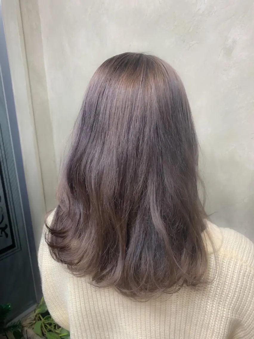 セミロング カラー ヘアアレンジ ベージュカラー 🌈髪質改善💕 縮毛矯正✨青木まで✨のヘアスタイル