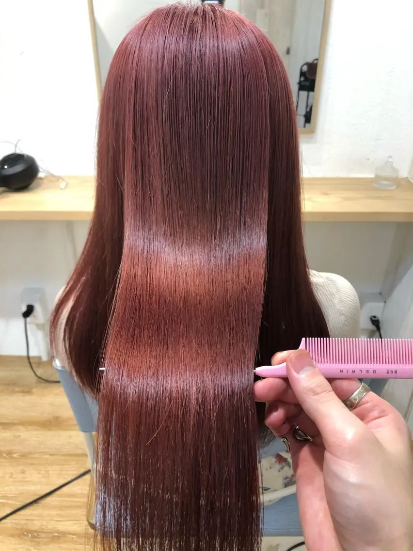 ロング カラー カット ヘアカラー トリートメント ⭐️韓国髪質改善× レイヤー⭐️亀山努のヘアスタイル