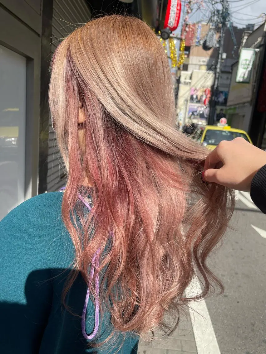 ロング カラー ヘアカラー トリートメント ハナ💎中韓/艶髪 ハイトーン/エクステのマツエク・マツパデザイン