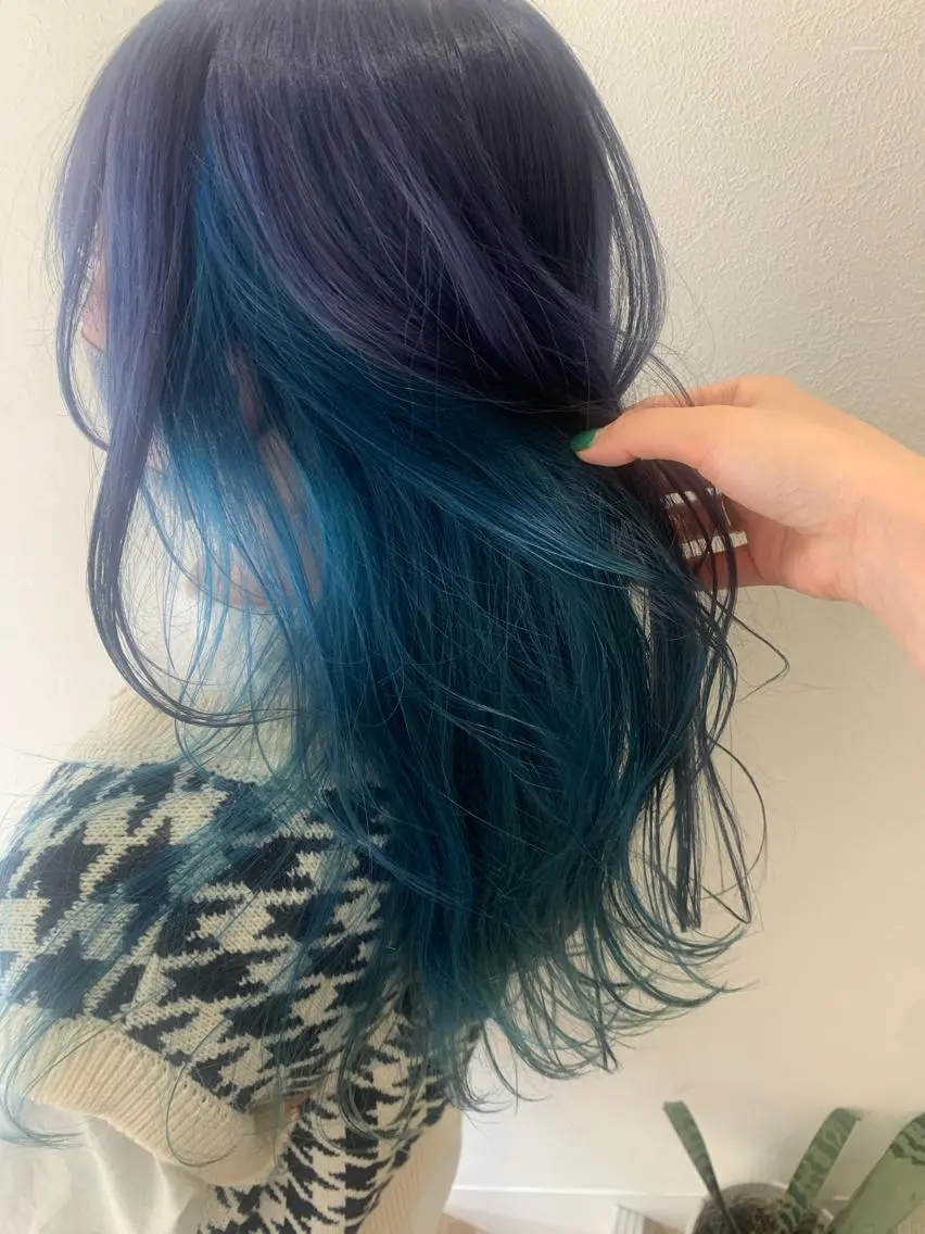 ロング カラー ブリーチ カット ヘアカラー トリートメント hubhair レイヤー/透明感のヘアスタイル