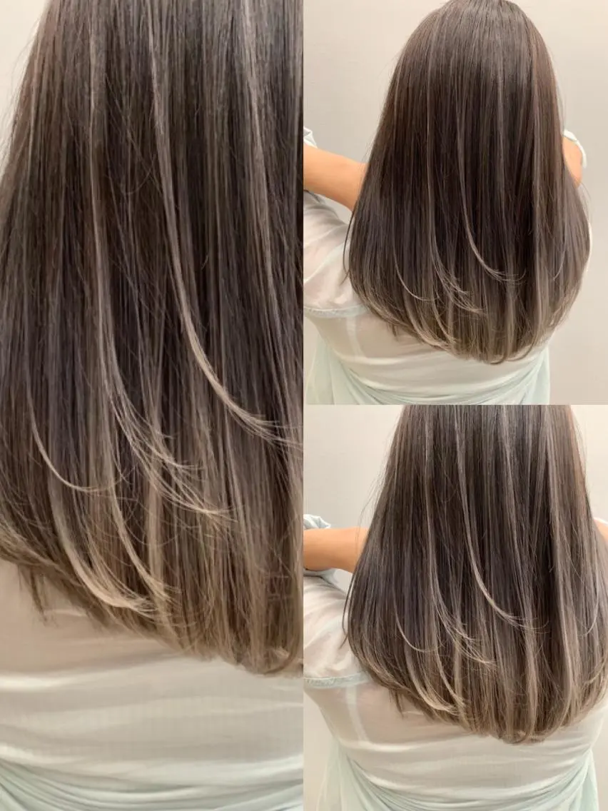 セミロング ハイライト 髪質改善 小顔カット メンズ特化美容師/ 新井　洸太のヘアスタイル