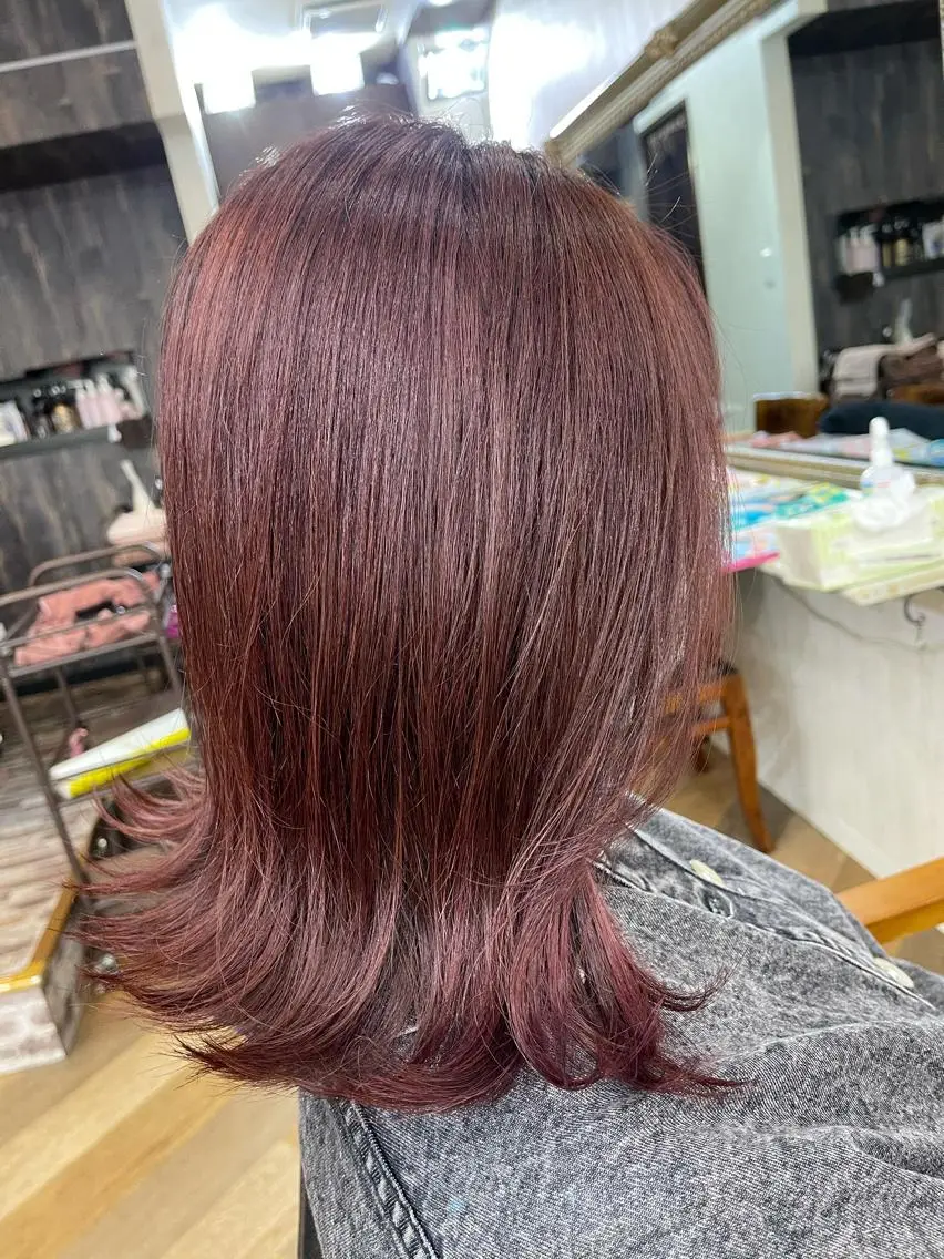 ミディアム カラー カシス 穐山 翔【店長】 髪質改善/ハイライトのヘアスタイル