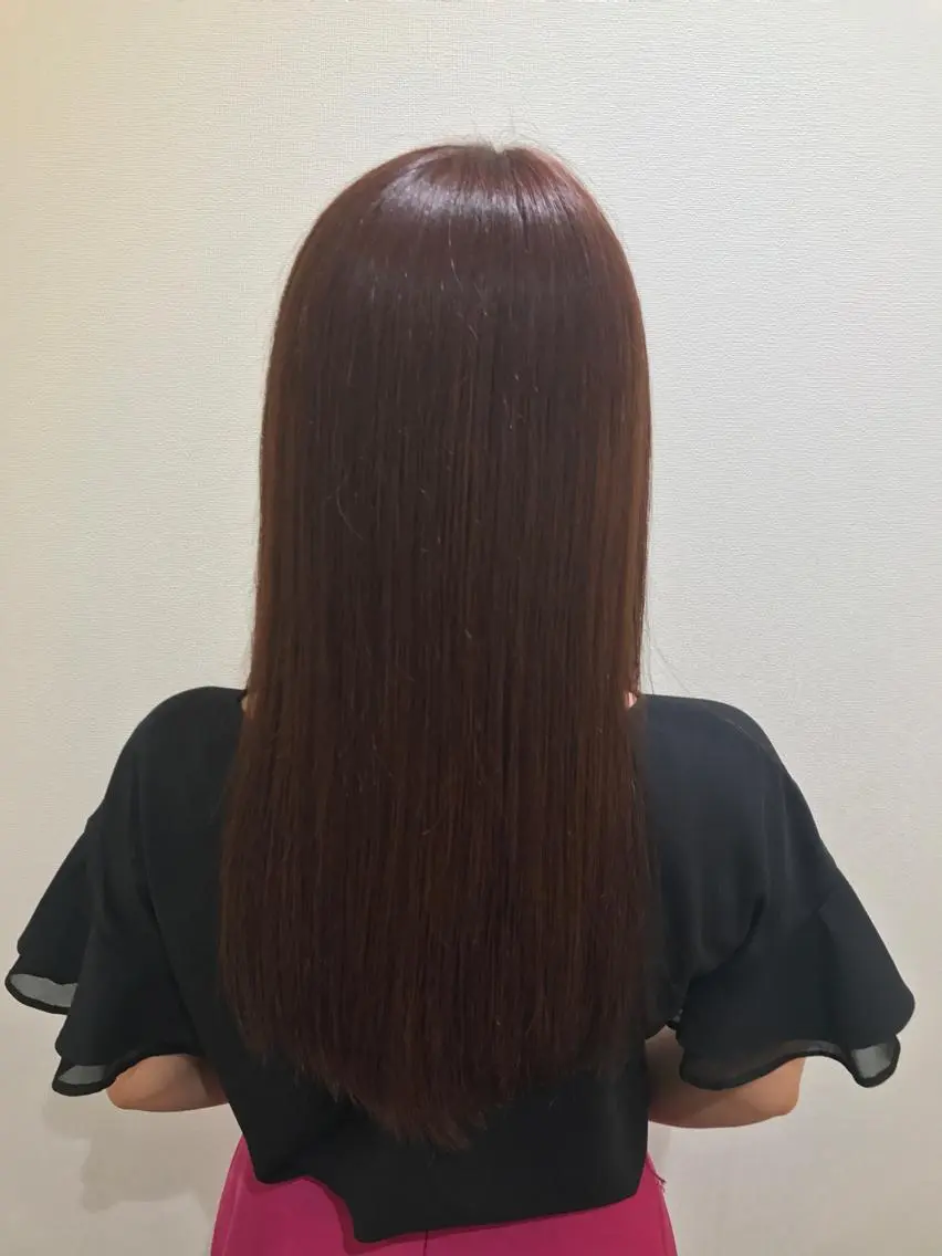 ロング カラー ベージュカラー ピンクカラー ピンクベージュ カット ヘアカラー 清藤綾/脱白髪染め 白髪ぼかしハイライトのヘアスタイル