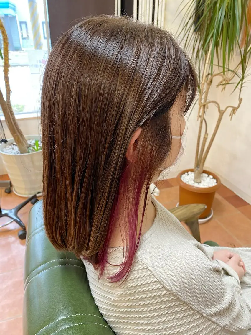 セミロング カラー ヘアカラー トリートメント 石井 佑樹のヘアスタイル
