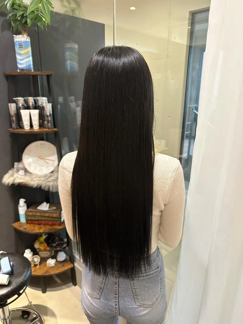 ロング カラー カット ヘアカラー トリートメント 田中 アキオのヘアスタイル
