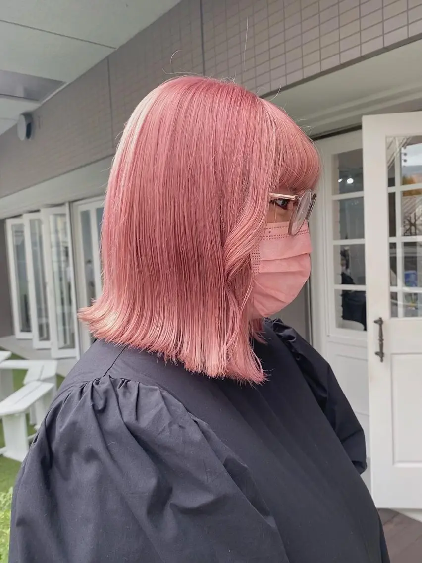 ミディアム カラー ヘアアレンジ ハイトーンカラー 🧡梅田ハイトーン カラー🧡runaのヘアスタイル