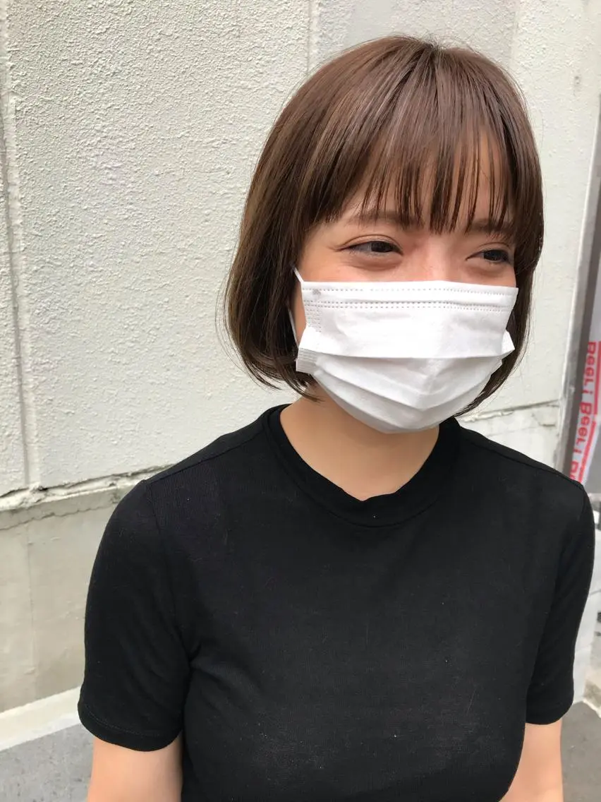ミディアム カット ヘアカラー トリートメント ayane⭐️ボブ・ ショート・パーマのヘアスタイル