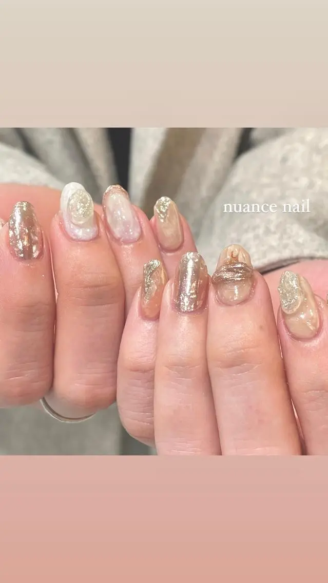 ネイル ハンドネイル 淡色ネイル 🎀moeのネイルデザイン
