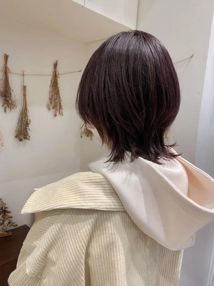 ショート カラー アッシュ パープルカラー レイヤーカット ウルフカット ウルフレイヤー はだゆうき @hadadan08のヘアスタイル