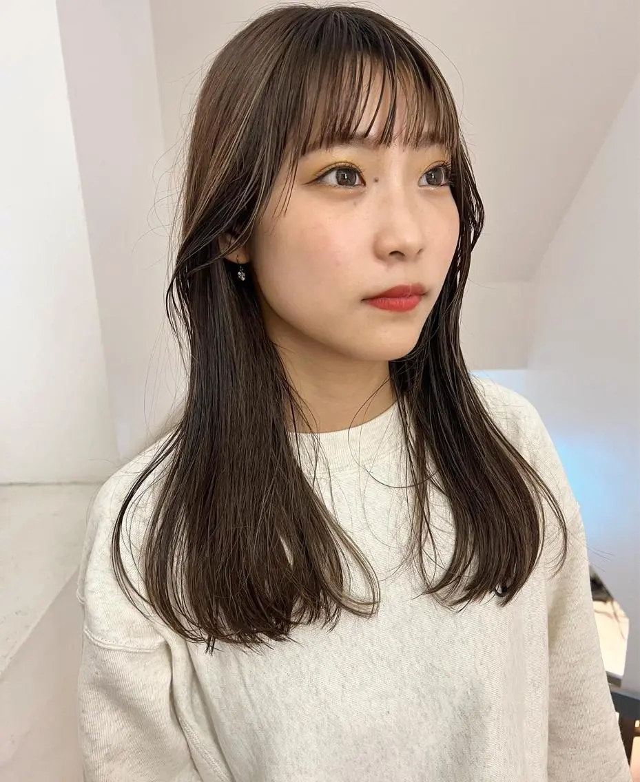 セミロング カラー 透明感カラー 顔周りカット/透明感 カラー✂️MEIのヘアスタイル