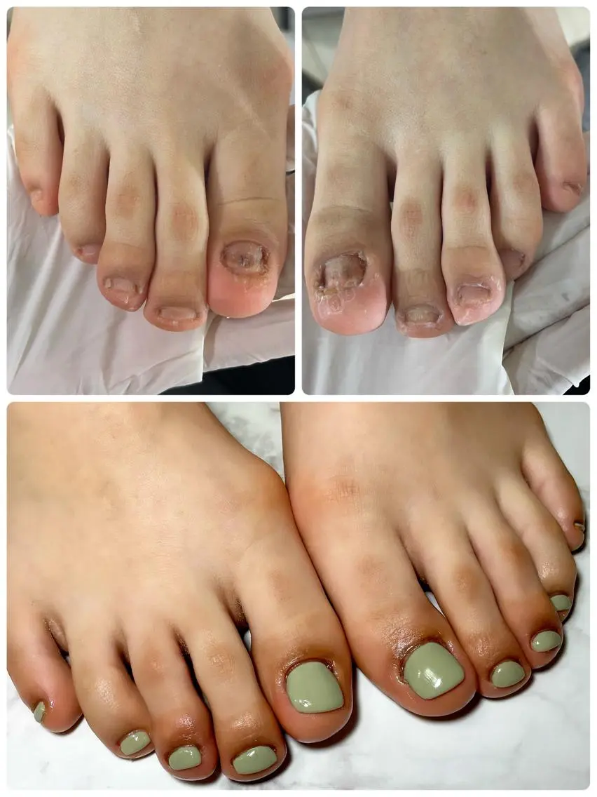ネイル アートネイル 長さ出し フットネイル ジェルネイル グラデーション nail salon petillantのネイルデザイン