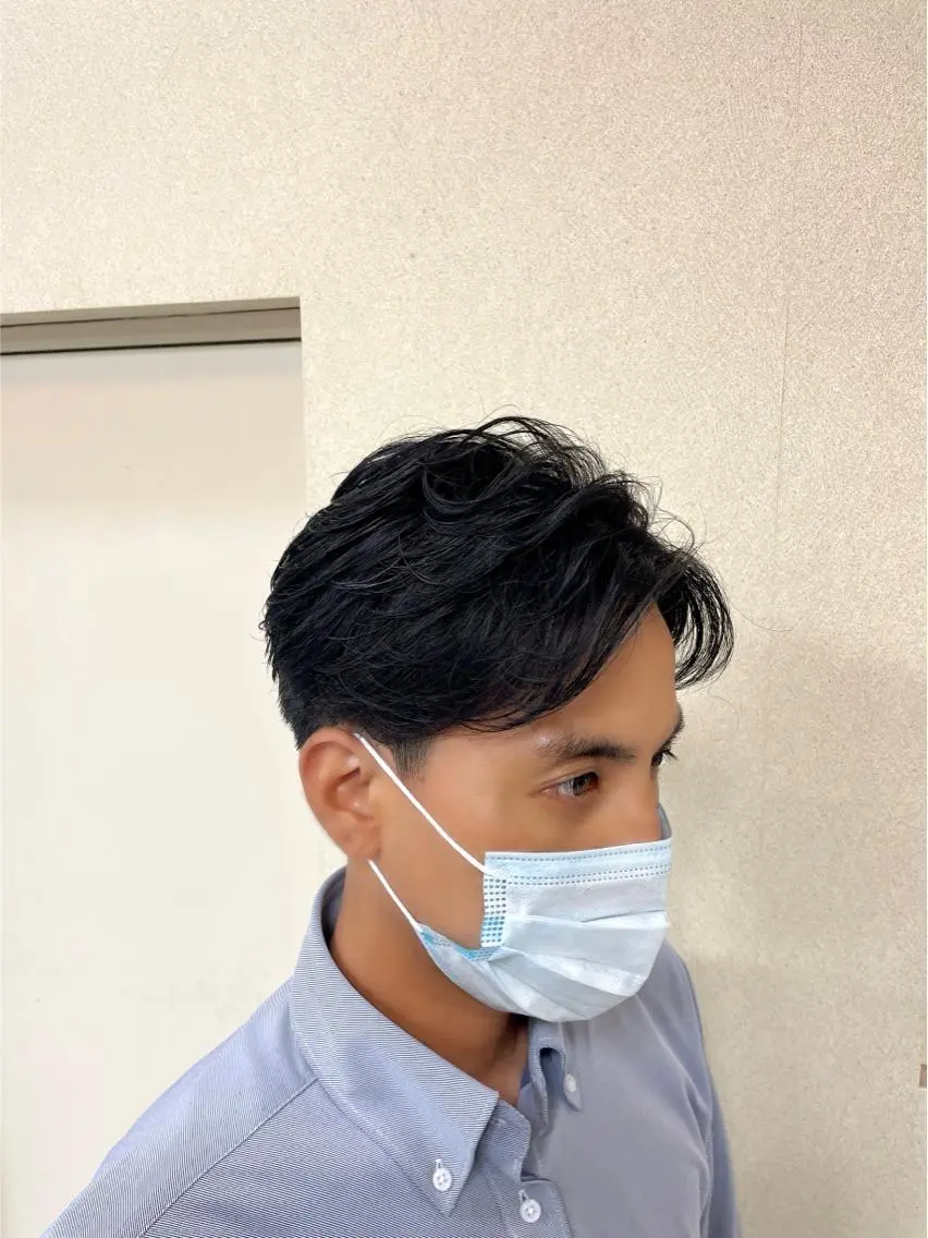 ミディアム メンズ センターパート カット 🔮メンズ縮毛矯正 メンズパーマ💎竹永のヘアスタイル