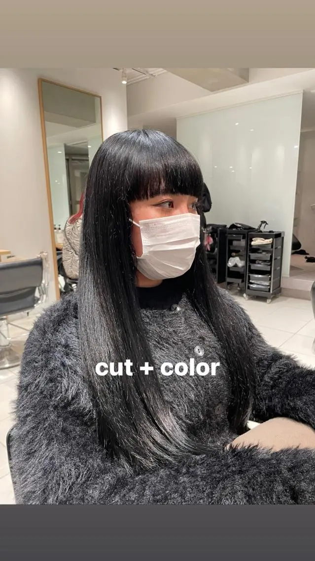 ロング カラー 黒髪 ワイドバング カット ヘアカラー トリートメント ヘッドスパ ヘアセット miko🪽地毛風/ ハイトーン/レイヤーのヘアスタイル