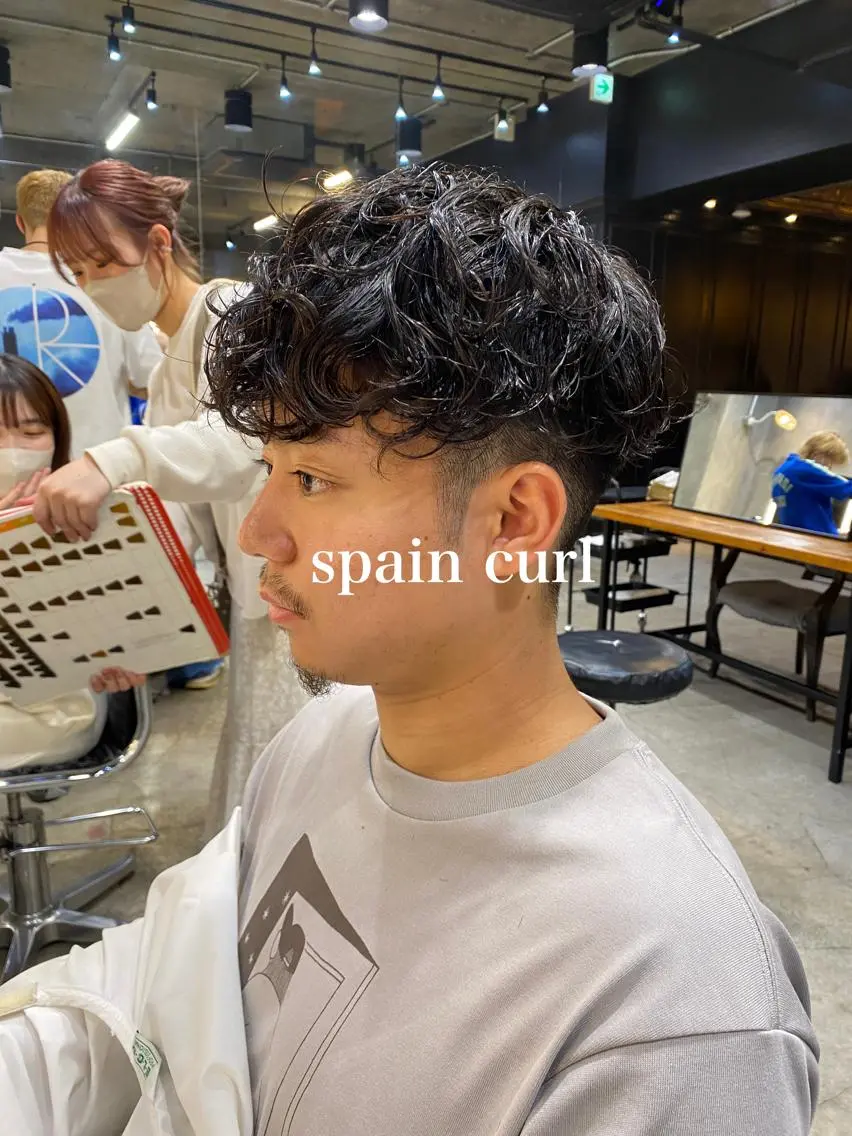 ショート パーマ メンズ スペインカール 外国人風カラー カット パーマ トリートメント メンズヘア/パーマ/ SHOUTOのヘアスタイル