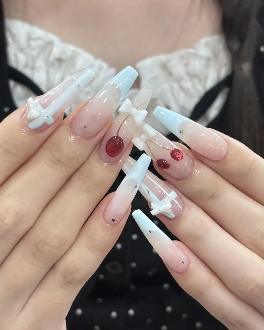 ネイル 長さ出し グラデーション 卒業式 キラキラネイル マグネットネイル Emi🌸Belle Nail Salonのネイルデザイン