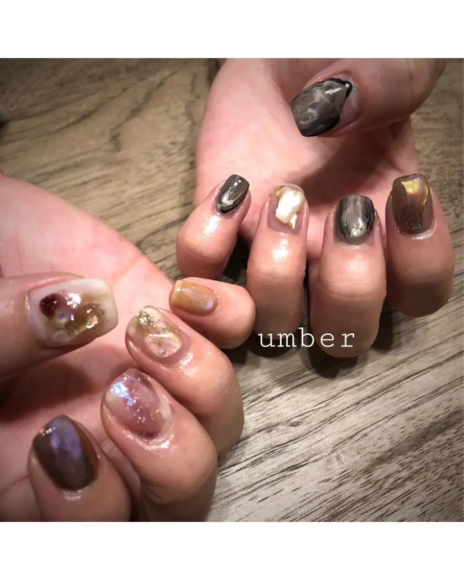 ネイル ハンドネイル umber 三茶1分のネイルデザイン