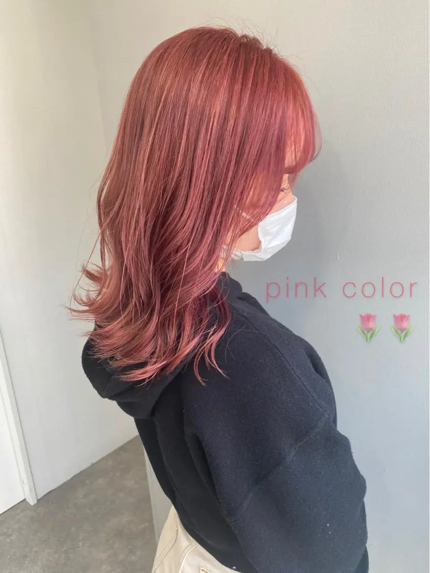 ミディアム カラー ヘアアレンジ ピンクカラー ボブ /ニュアンス/ satomi🧸💖のヘアスタイル