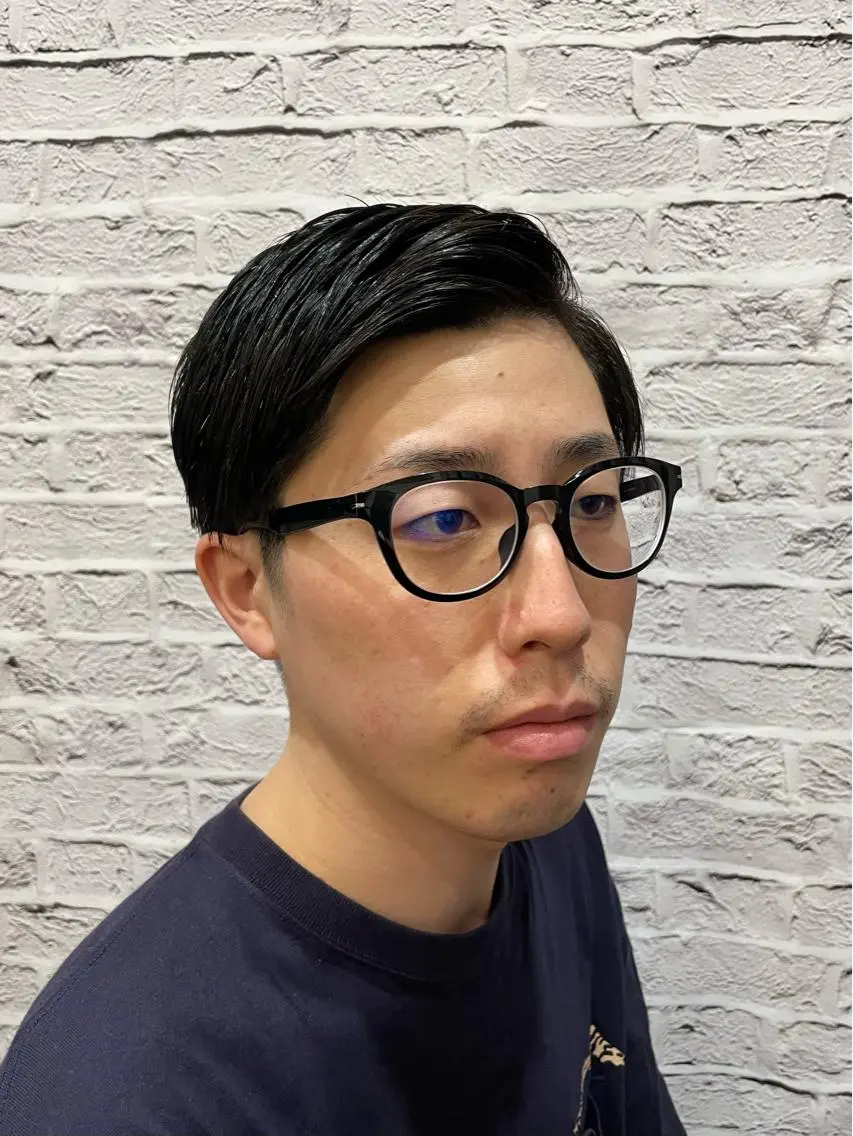 ショート メンズ アップバング 七三 ツーブロック カット ヘアセット メンズカット特化💈 遠山泰輝のヘアスタイル