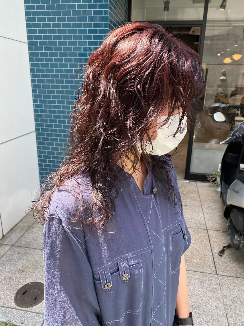 ロング カラー パーマ ヘアアレンジ メンズ キッズ ネイル マツエク・マツパ メンズパーマ パーマスタイル🔅 sayacaのヘアスタイル