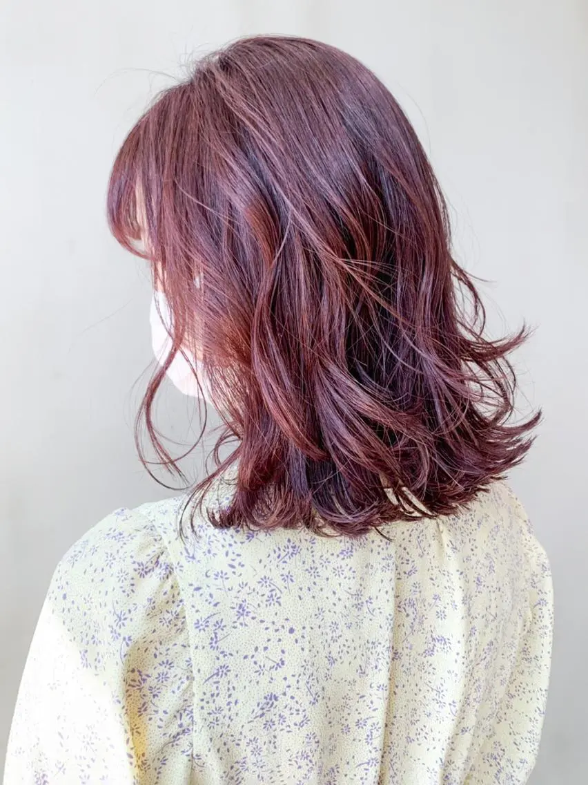 ミディアム カラー パーマ ヘアアレンジ ベージュカラー ラベンダーカラー ラベンダーベージュ ピンクカラー ピンクラベンダー ITbyALBUM 八王子店のヘアスタイル