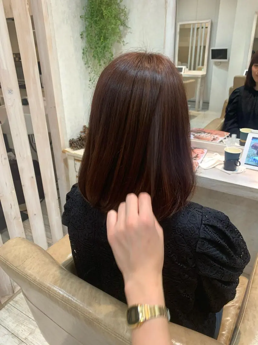 ミディアム カラー ブラウンカラー ピンクカラー ピンクブラウン period. ほりはるかのヘアスタイル