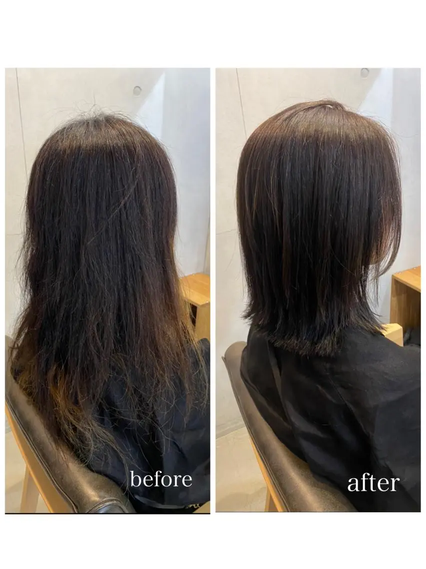 ミディアム カラー くせ毛 conne& ririのヘアスタイル