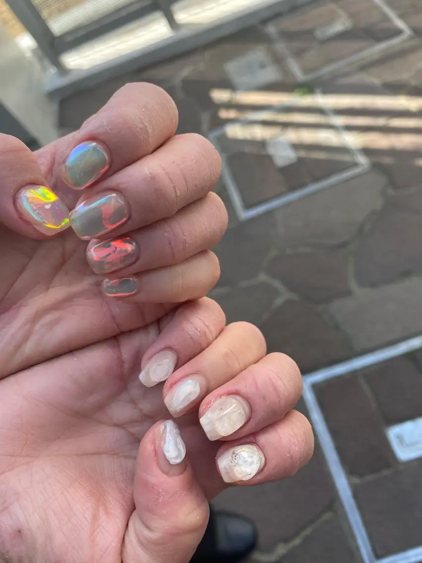 ネイル オーロラネイル 氷ネイル・うるうるネイル Charme. NOBUKOのネイルデザイン