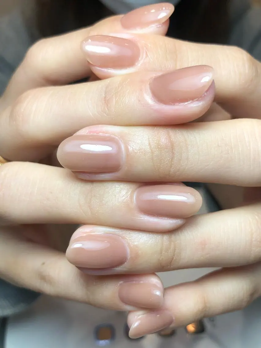 ネイル ジェルネイル ワンカラーネイル bijou nails 蓮のネイルデザイン