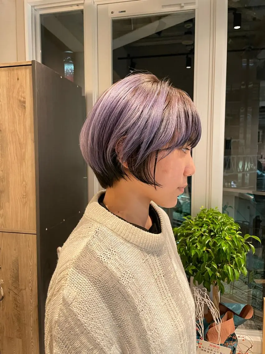 ショート カラー カット ヘアカラー トリートメント ✨髪質改善/ハイトー ン/艶髪高山のヘアスタイル