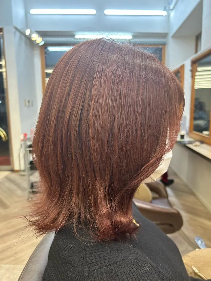 ミディアム カラー ピンクカラー ヘアカラー トリートメント 艶カラー /Chitose🎀のヘアスタイル