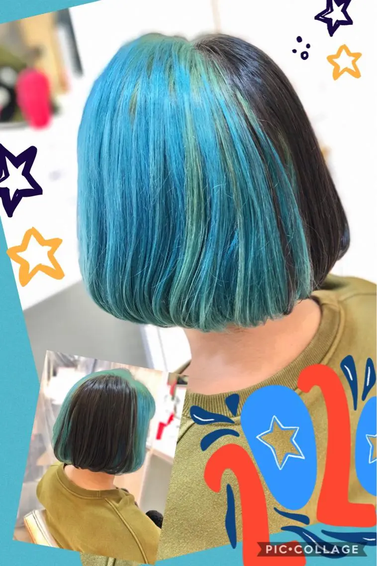 ショート カラー ヘアアレンジ ブリーチ ケアブリーチ イルミナカラー ミント 永島 桜のヘアスタイル