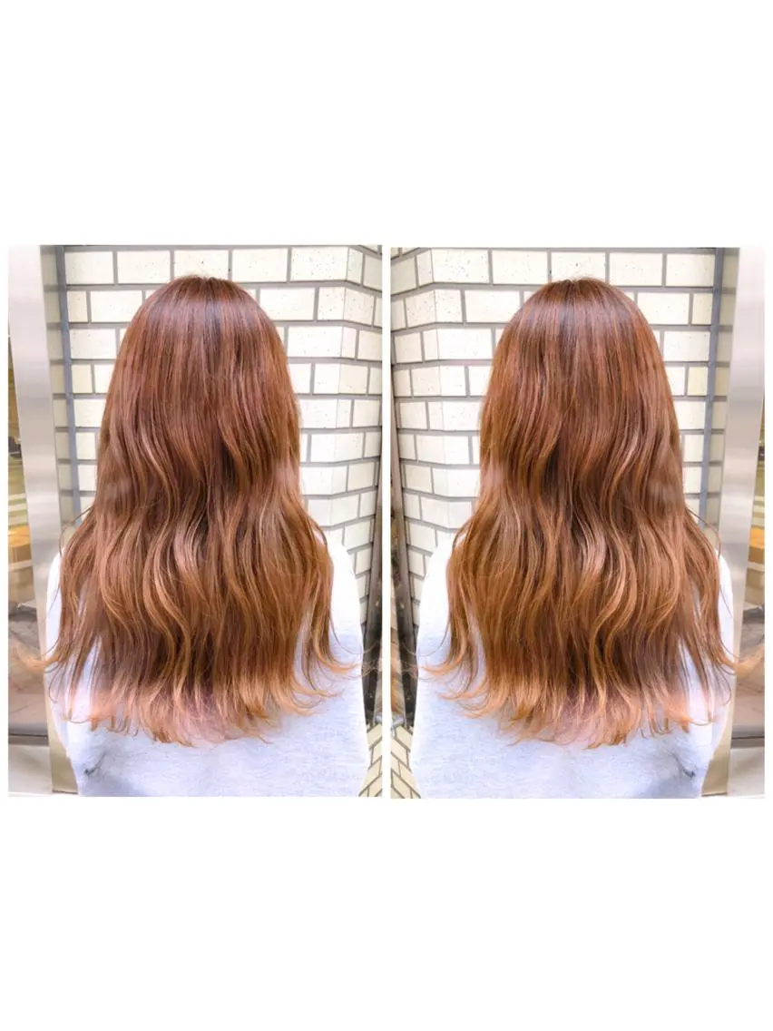 ロング カラー ベージュカラー オレンジ オレンジベージュ ヘアカラー ブリーチ/髪質改善 🍀MASAKiのヘアスタイル