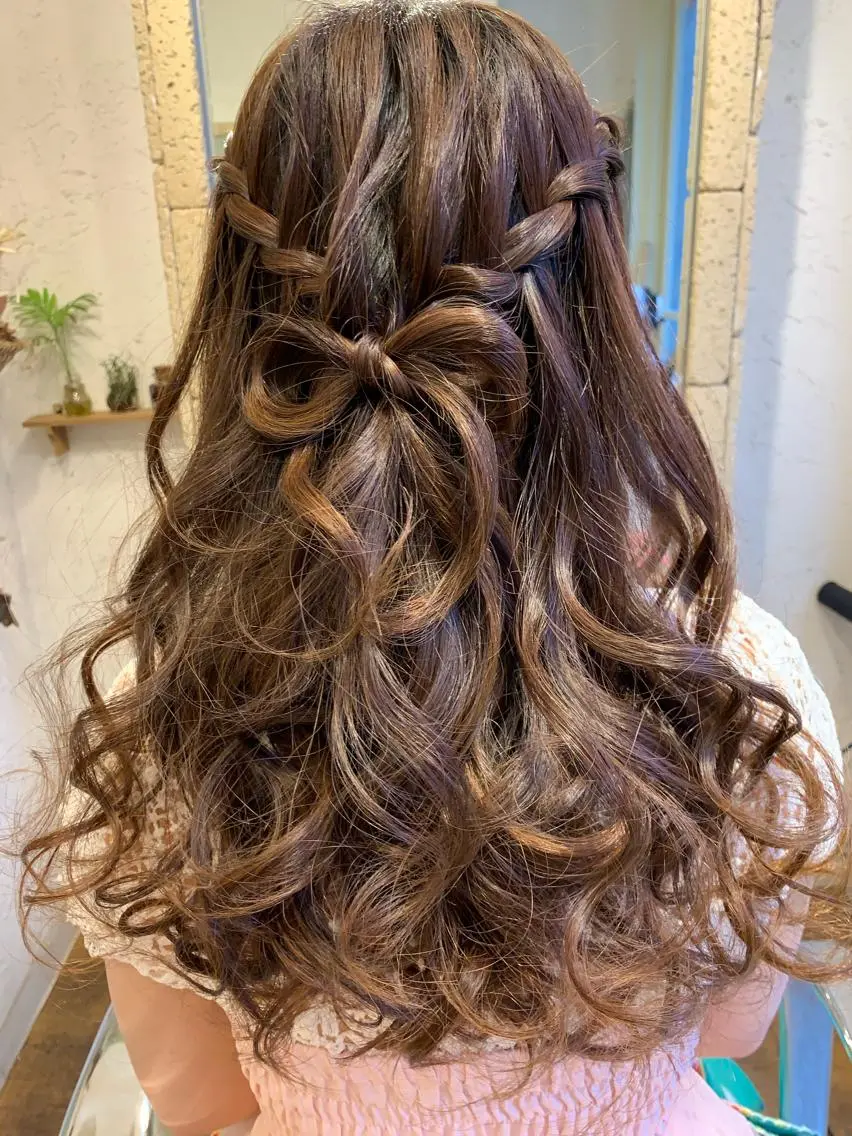 カラー ヘアアレンジ ハーフアップ カット ヘアセット katsuya hiroのヘアスタイル