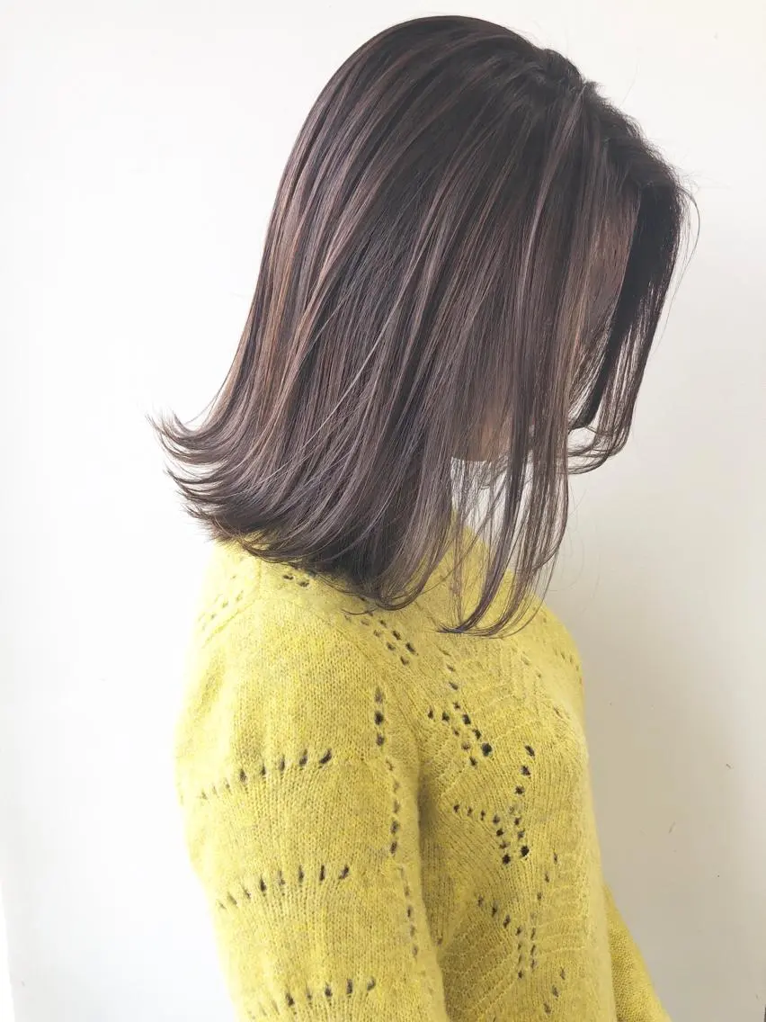ミディアム ハイライト 小澤大輔 YOLO hairのヘアスタイル