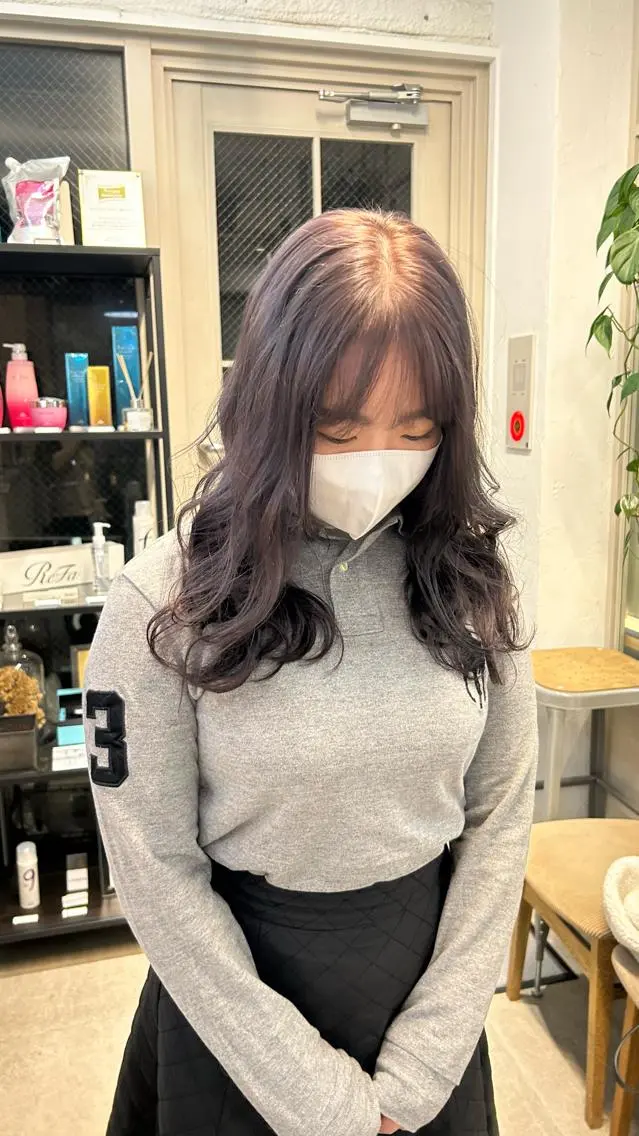 カラー グレージュ ラベンダーカラー ラベンダーグレージュ ラベンダーグレー ❕マンツーマン施術❕ 🍊Moemiのヘアスタイル