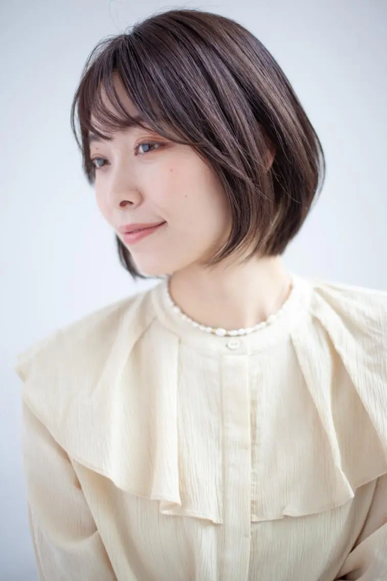 ミディアム カット 縮毛矯正 村岡【店長】 【骨格矯正ショート】のヘアスタイル