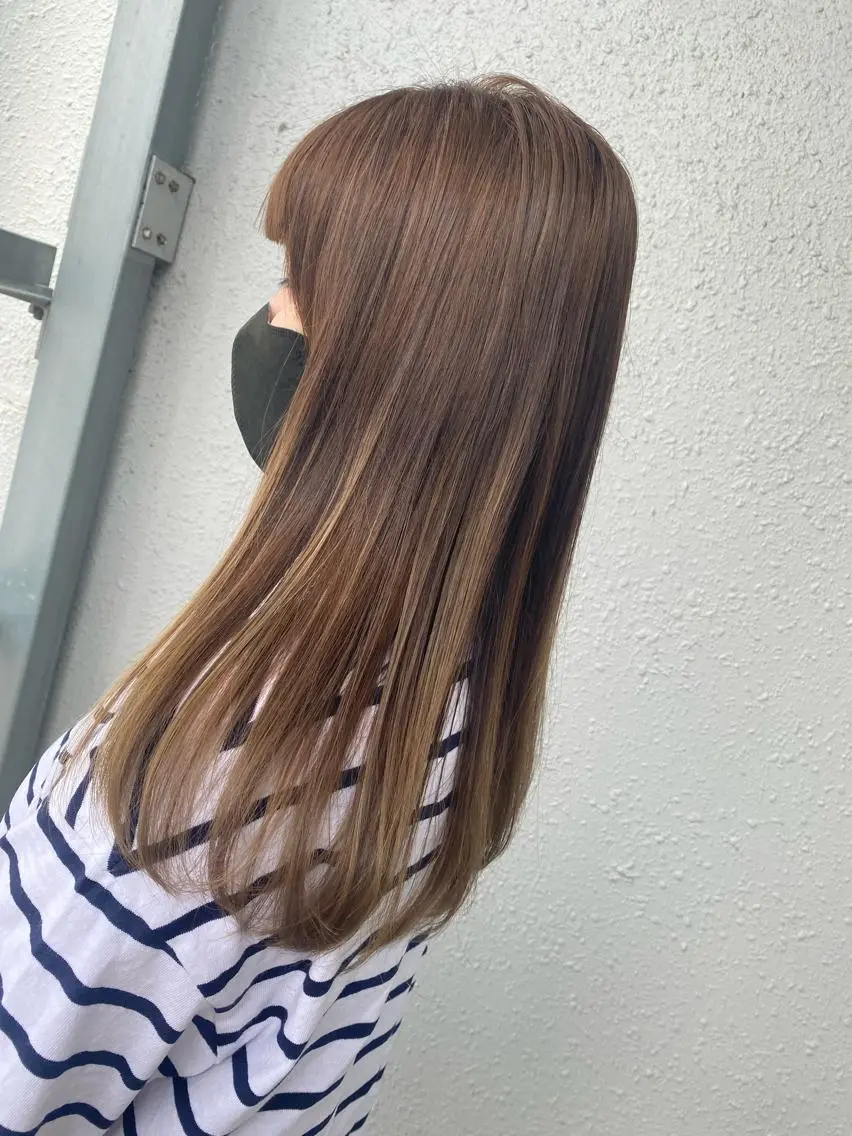 ロング カラー 後藤紗英/髪質改善 /オリーブベージュのヘアスタイル