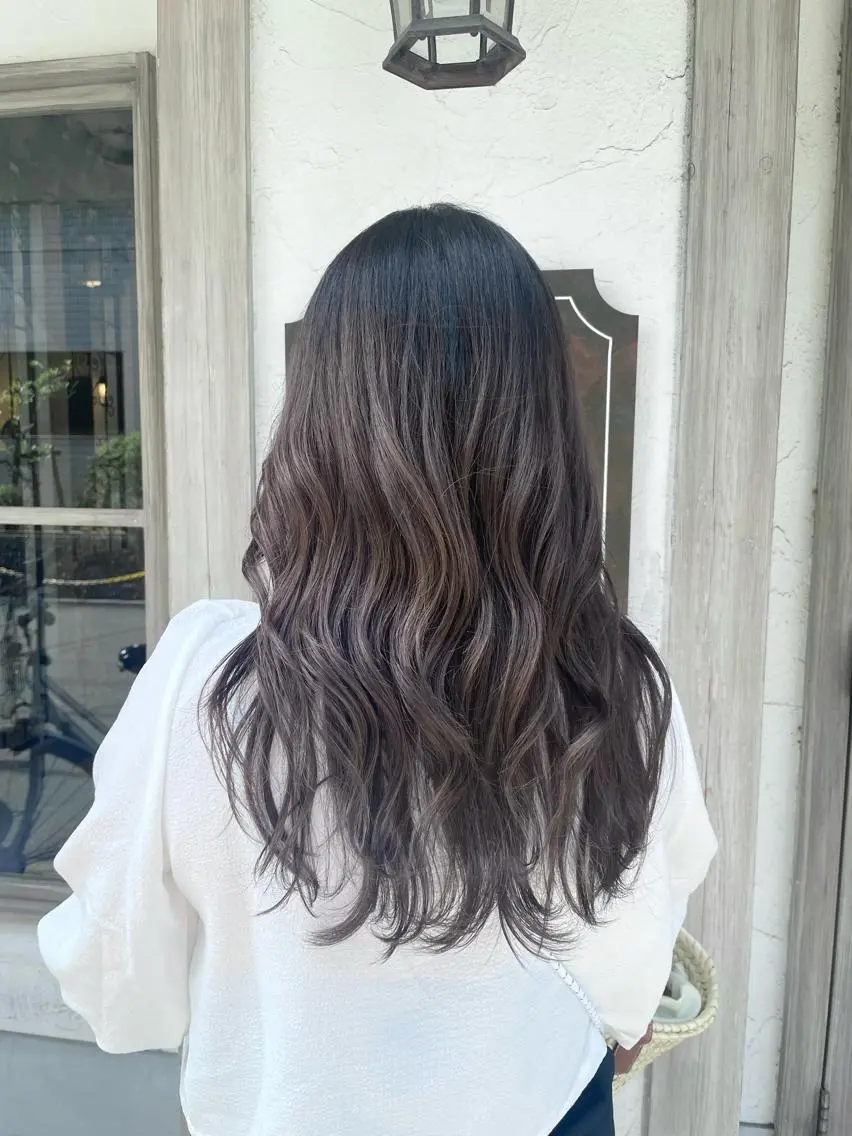 ロング カラー パーマ ヘアアレンジ キッズ ハイライトカラー オレンジ ハイライト 韓国♡ハイライト ♡YURIのヘアスタイル