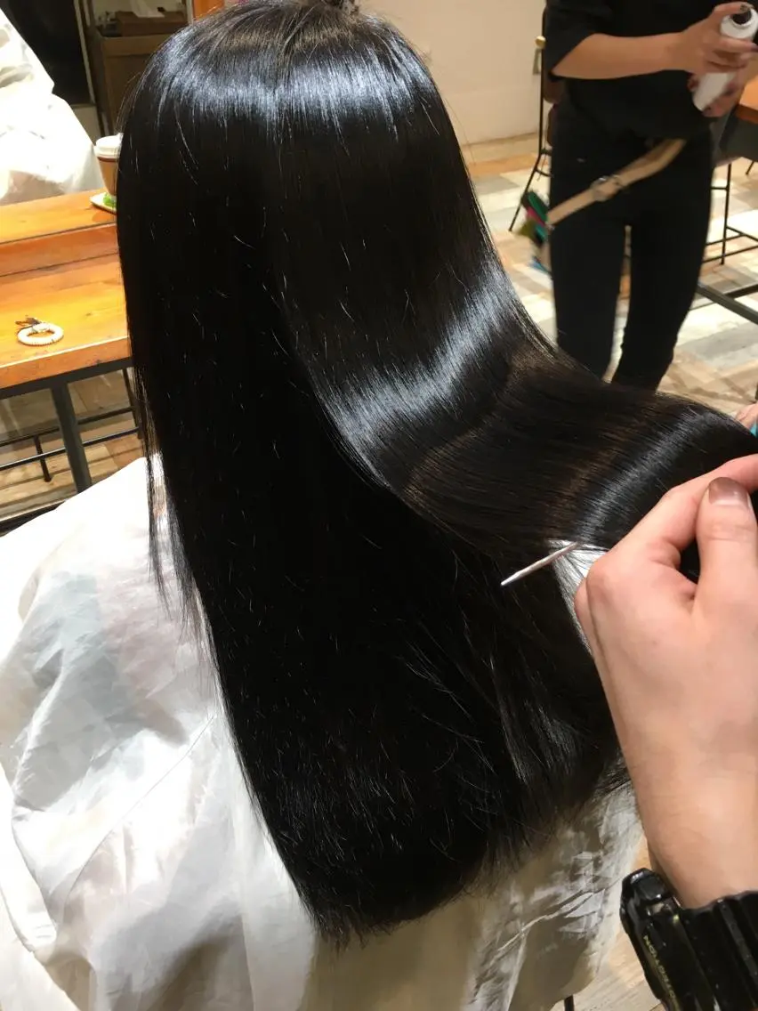 ロング トリートメント カット ヘアカラー トリートメント シールエクステ×美髪 改善/ヨシモトカンジのヘアスタイル