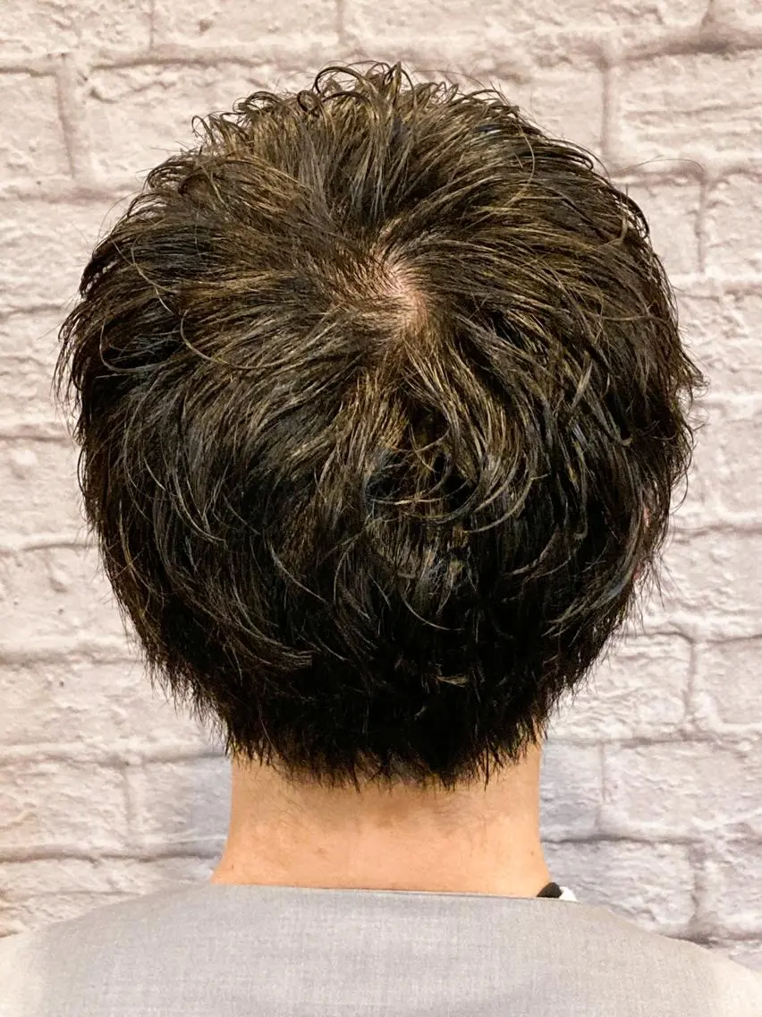 ミディアム メンズ カット パーマ お客様満足度NO.1 小林真弥のヘアスタイル
