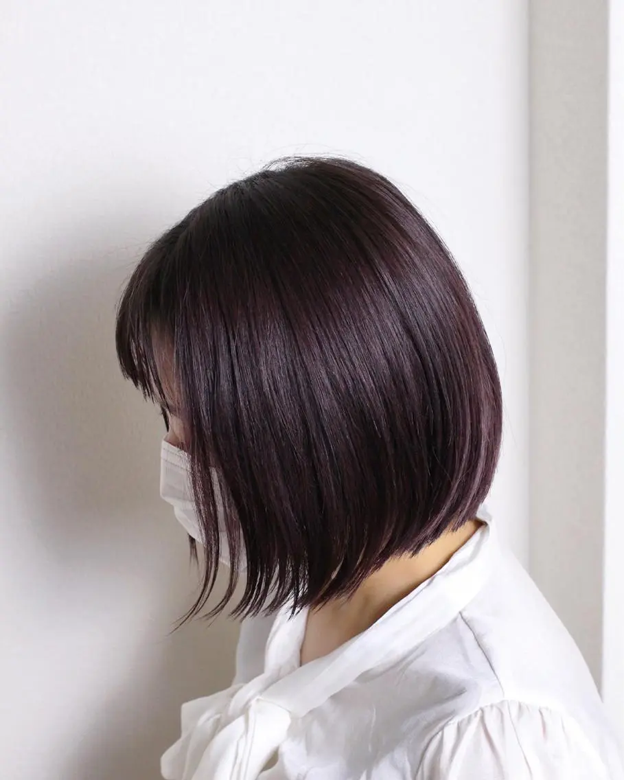 ショート カラー ピンクカラー レッドカラー ルビー バイオレットカラー ボブ ヘアカラー 土居 正季のヘアスタイル