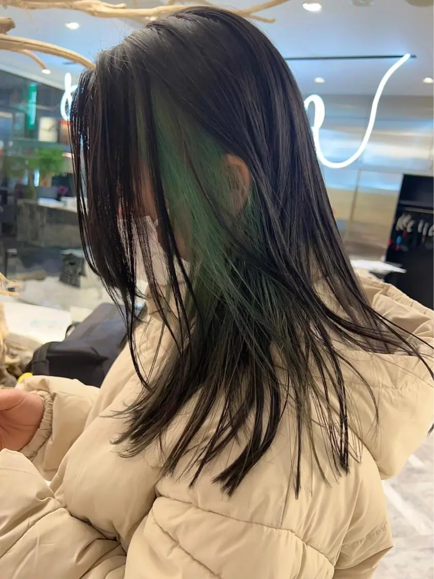 セミロング カラー ヘアアレンジ ネイル マツエク・マツパ インナーカラー mai🤍縮毛酸性ス トレート/アイリストのヘアスタイル