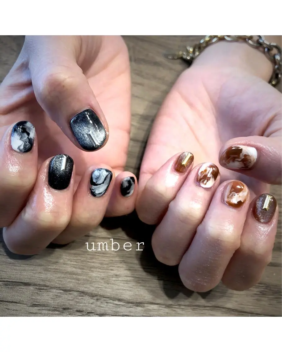 ネイル クリアネイル フットネイル フレンチネイル マグネットネイル メンズネイル ハンドネイル umber 三茶1分のネイルデザイン