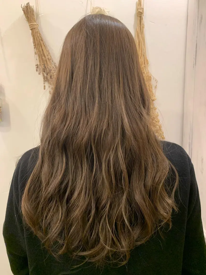 ロング カラー アッシュ アッシュブラウン ブラウンカラー エハラ リョウスケのヘアスタイル