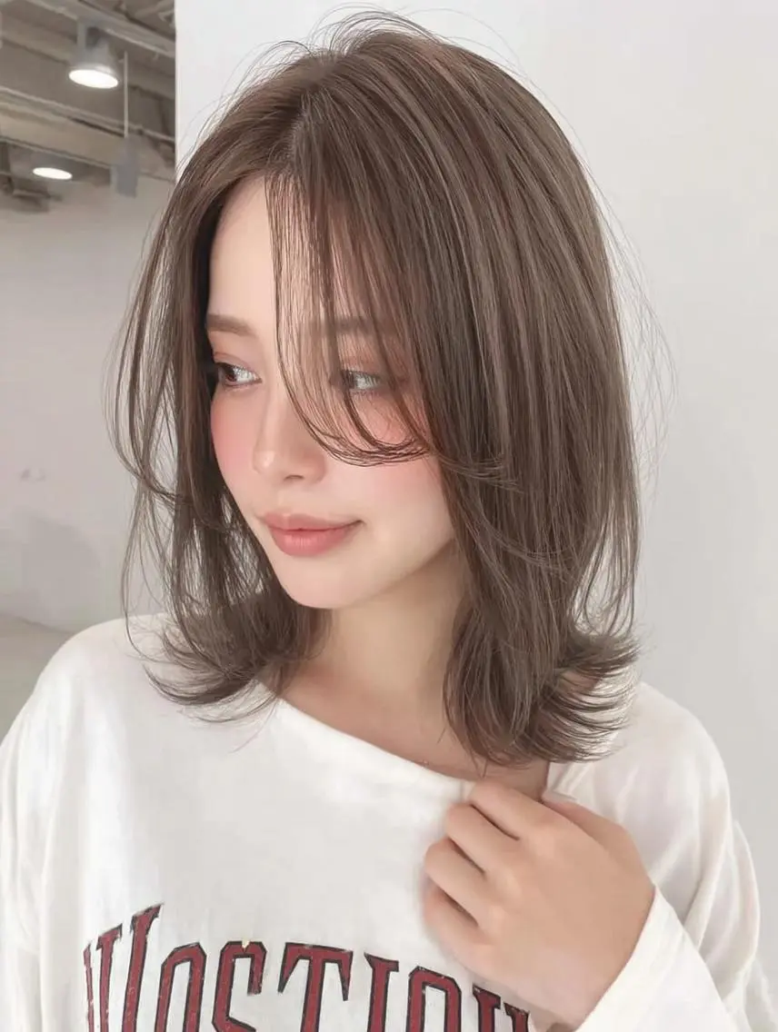 ミディアム カラー ✨エクステ✨本数・ 色合わせ相談可／山口のヘアスタイル