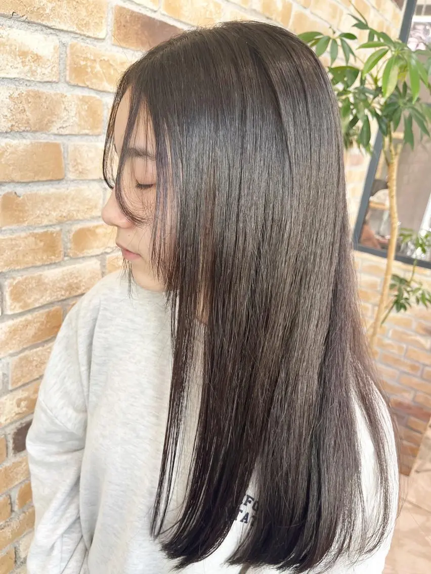 ロング カット 縮毛矯正 トリートメント LucksiMie ginza 明松のヘアスタイル